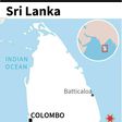 Map locating a stricken oil tanker off the coast of Sri Lanka