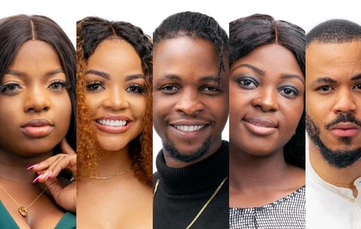 BBNaija season five housemates Dorathy, Nengi, Laycon, Ka3na, Ozo [Multichoice]