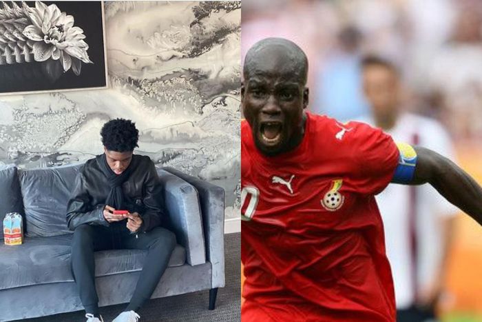 Stephen Appiah and his son Larry