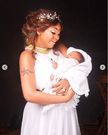 Regina Daniels and her baby