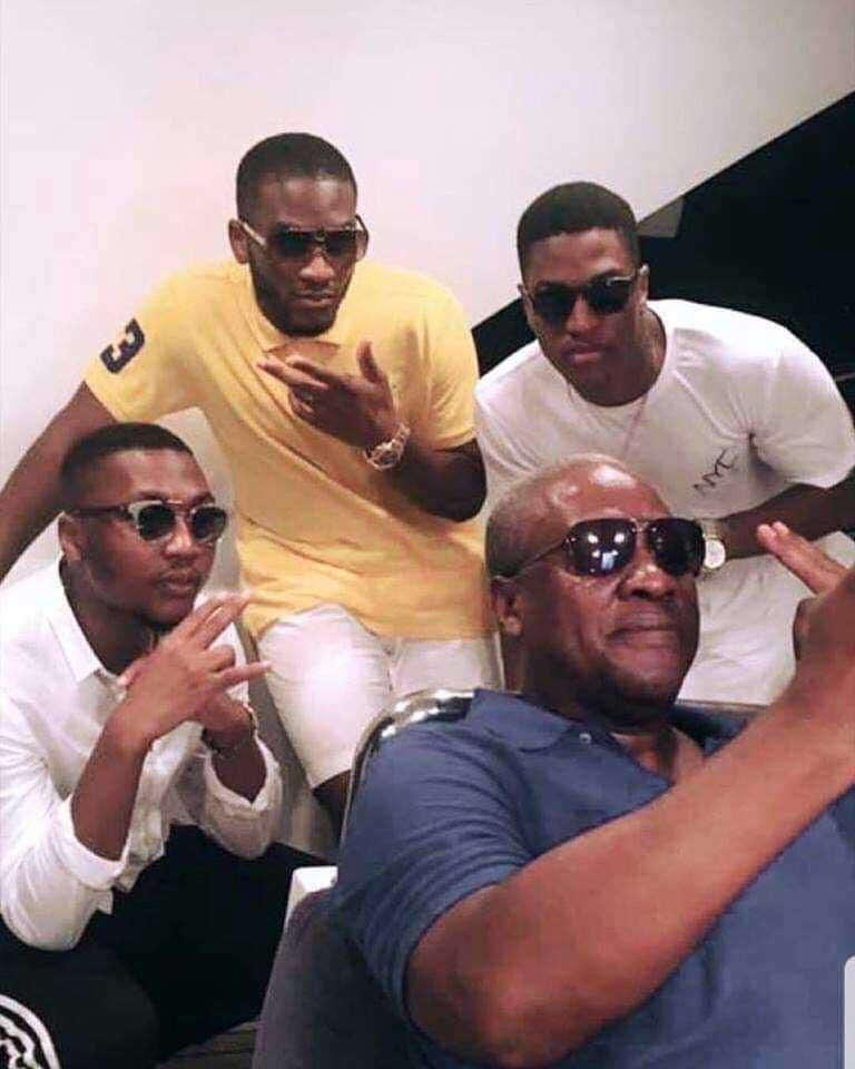 John Mahama with his children