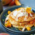 Mango coconut pancakes