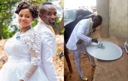 Man leaves bride and guests at wedding venue to fix DSTV for special client (video)