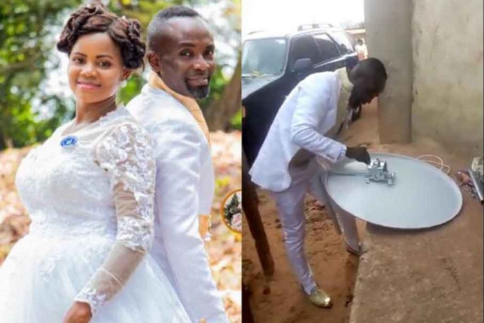 Man leaves bride and guests at wedding venue to fix DSTV for special client (video)