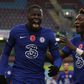 Super Zouma: Kurt Zouma (left) celebrates scoring Chelsea's second goal in a 3-0 win at Burnley