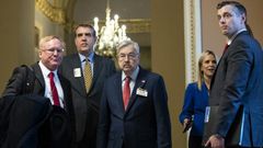 Terry Branstad (centre) became US ambassador to China in May 2017