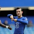 Chelsea defender Ben Chilwell (R) celebrates scoring against Crystal Palace
