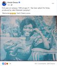 Ursula Owusu's Facebook post