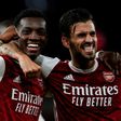 Eddie Nketiah's(left)late goal earned Arsenal a 2-1 win over West Ham