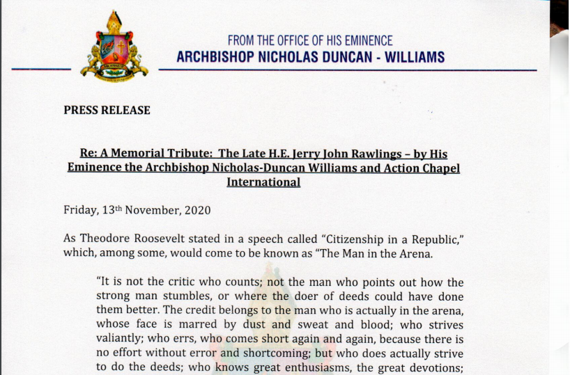 Duncan Williams statement