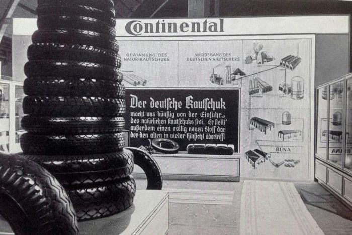 A handout picture believed to be taken in 1937 released by German car-parts maker Continental shows a display of some of its products as a study reveals details of its links to the Nazis during World War II.