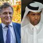 Jerome Valcke (left) and Nasser Al-Khelaifi go on trial in Switzerland on Monday