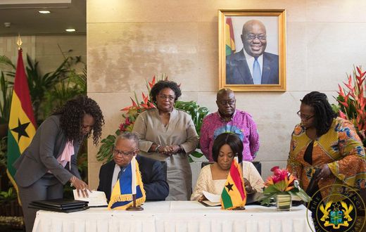 Ghana and Barbados signing MoU