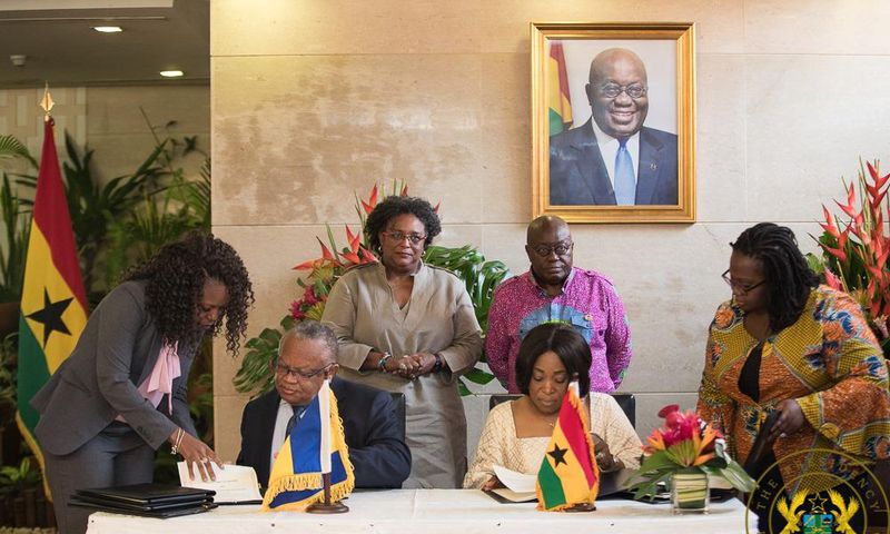 Ghana and Barbados signing MoU