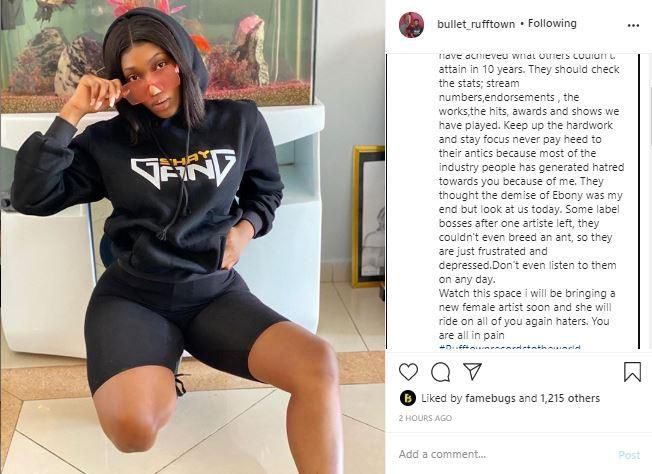 Screenshot of Bullet's about Wendy Shay