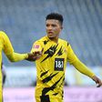 Jadon Sancho with his fellow Englishman Jude Bellingham during Borussia Dortmund's weekend win at Arminia Bielefeld
