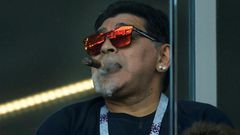 Argentina football great Diego Maradona, pictured at the 2018 World Cup in Russia, has always lived a life of excess