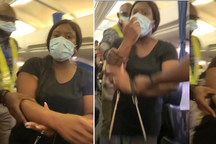 Lady is dragged out of airplane for refusing to put ‘expensive bag’ in the cargo hold