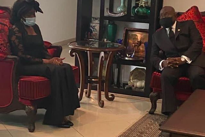 President Nana Akufo-Addo has visited the house of former president Jerry John Rawlings to commiserate with his wife, Nana Konadu Agyemang Rawlings and the family over their loss.