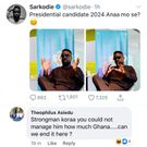 Fan reacts to Sarkodie's presidential ambition with Strongman question