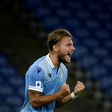 Lazio's Italian forward Ciro Immobile scored his 35th goal this season against Brescia.