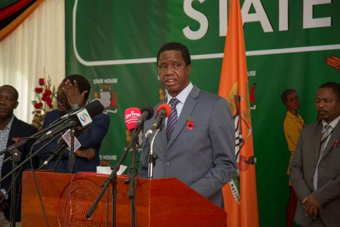 Zambian President Edgar Lungu (pictured during a November 2019 press briefing)  made the appeal in a telephone call with his Chinese counterpart Xi Jinping