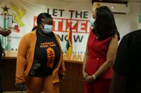 EC Chairperson with one of the first time voter's