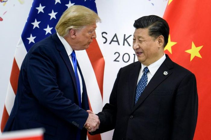 China's President Xi Jinping and US President Donald Trump meet at a summit in Osaka in June 2019