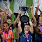 Lucy Bronze lifts the 2020 Women's Champions League trophy