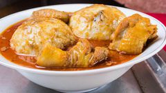 Omo-tuo with groundnut soup