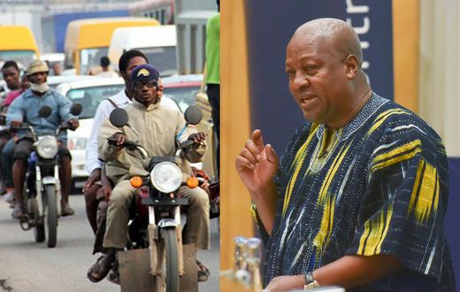 Okada has created more jobs than NABCO – Mahama replies critics