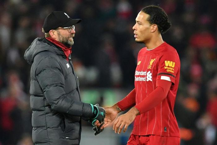 Liverpool manager Jurgen Klopp (left)will be without Virgil van Dijk (right)for a lengthy period due to knee ligament damage