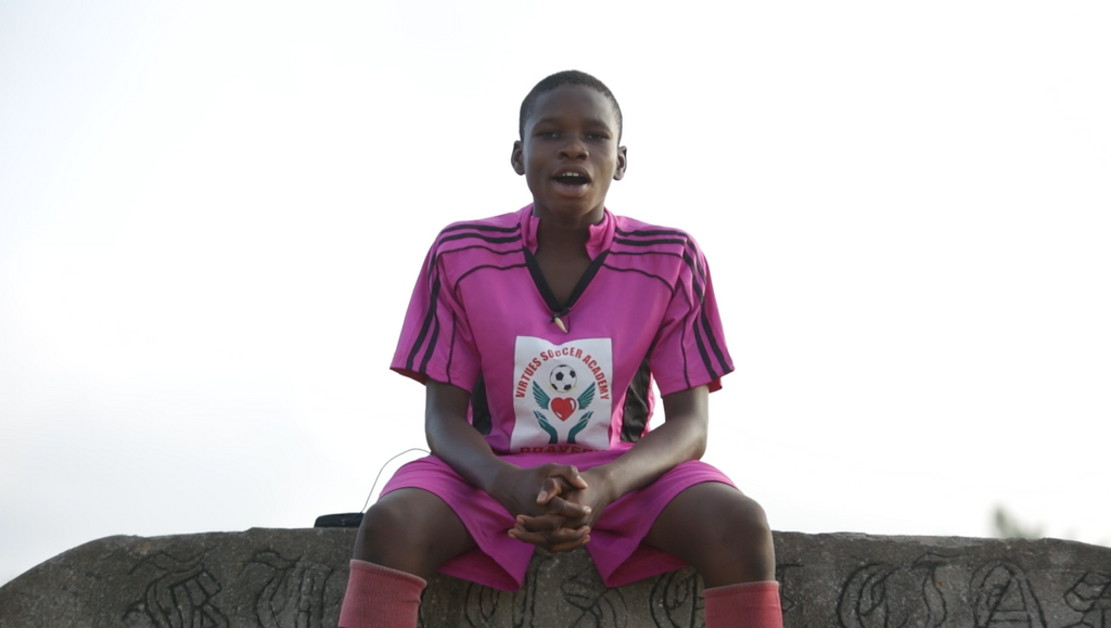 Fuseni Wunzooya of Virtues Soccer Academy aims to become a professional footballer after migrating from Tamale to Buduburam with his parents