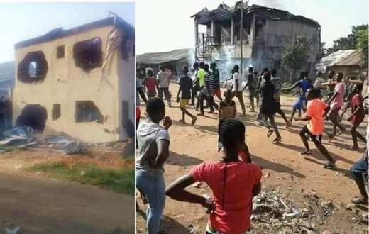 Angry youth burn down pastors' buildings because 7 men can't find their penises