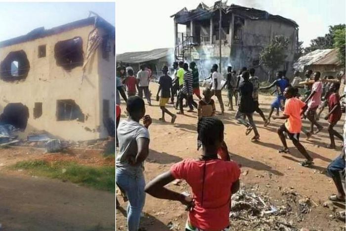 Angry youth burn down pastors' buildings because 7 men can't find their penises