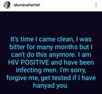 HIV positive lady claims she's been infecting men deliberately out of bitterness