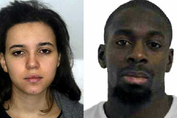 Photo montage published by the French police Janvier 9 2015 of Amedy Coulibaly and his partner Hayat Boumedienne