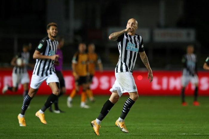 Newcastle midfielder Jonjo Shelvey scored against Newport