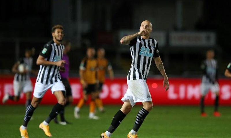 Newcastle midfielder Jonjo Shelvey scored against Newport