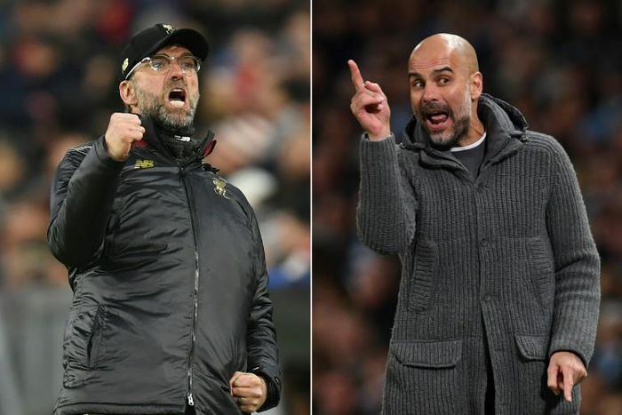 Liverpool's Jurgen Klopp (left)and Manchester City's Pep Guardiola (right)still see each other's sides as their main rivals for the Premier League title