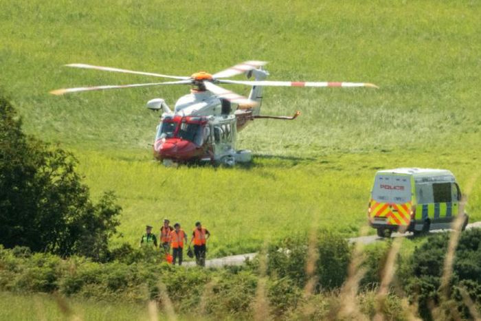 One casualty was reportedly airlifted to hospital