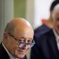 French Foreign Minister Jean-Yves Le Drian (L) and his Lebanese counterpart Nassif Hitti give a joint press conference in Beirut