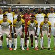 Sundown's players pose for a team photograph before the Premier Soccer League(PSL) football match between Cape Town City and Mamelodi Sundowns at Cape Town Stadium in Cape Town on March 5, 2019