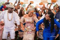 The couple the Agbaja dance with their families