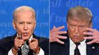 Joe Biden and Donald Trump speak during the first presidential debate at the Case Western Reserve University and Cleveland Clinic in Cleveland, Ohio on September 29, 2020.