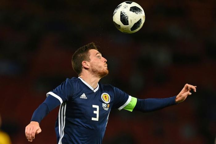 Leading by example: Andy Robertson helped Scotland edge past a completely changed Czech Republic 2-1
