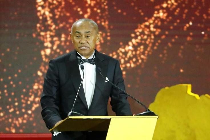CAF president Ahmad Ahmad speaks during an awards ceremony in Egypt this year