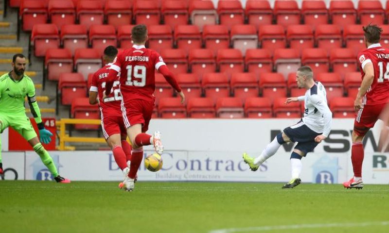 Ryan Kent (second right) scored the only goal of the game in Rangers' 1-0 win at Aberdeen