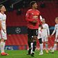 Marcus Rashford celebrates scoring his third goal and Manchester United's fifth in their big win over RB Leipzig