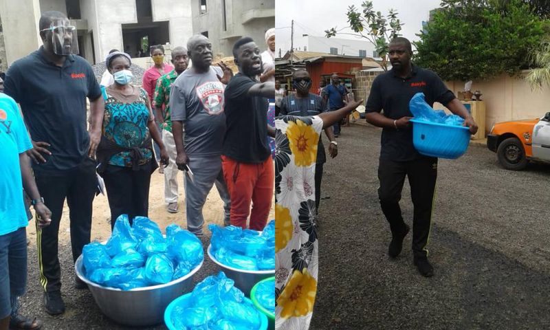 John Dumelo provides packs of food for victims of Shiashie fire